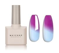MAYCHAO Color Changing Gel Nail Polish Magenta to Baby Blue Temperature Change Gel Polish Soak Off Nail Lamp Nail Art Manicure Salon DIY at Home