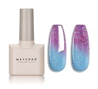 MAYCHAO Color Changing Gel Nail Polish Purple to Blue Temperature Change Gel Polish Soak Off Nail Lamp Nail Art Manicure Salon DIY at Home