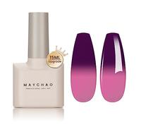 MAYCHAO Color Changing Gel Nail Polish Purple to Pink Temperature Change Gel Polish Soak Off Nail Lamp Nail Art Manicure Salon DIY at Home