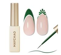MAYCHAO Green Swirl Gel Liner Nail Art Polish, 8ml Classic Gel Color Built-in Thin Brush, UV Light Cure for French Nail Tips DIY Manicure at Home Salon