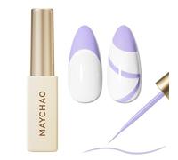 MAYCHAO Purple Swirl Gel Liner Nail Art Polish, 8ml Spring Summer Gel Color Built-in Thin Brush, UV Light Cure for French Nail Tips DIY Manicure at Home Salon