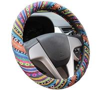 Mayco Bell 2018 Ethnic Style Coarse Flax Cloth Automotive Steering Wheel Cover Anti Slip and Sweat Absorption Auto Car Wrap Cover (D)