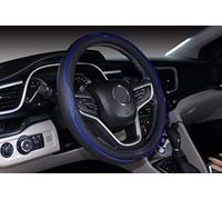 Mayco Bell Large Size Steering Wheel Cover Anti-Slip,Safety,Soft,Breathable,Durable,Full Surround,Comfortable Grip Microfiber Leather (15.5-16 inch, Black Dark Blue)