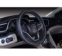 Mayco Bell Large Size Steering Wheel Cover Anti-Slip,Safety,Soft,Breathable,Durable,Full Surround,Comfortable Grip Microfiber Leather (15.5-16 inch, Black White)