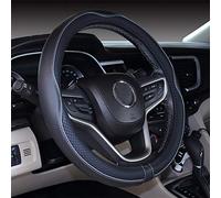 Mayco Bell Large Size Steering Wheel Cover Anti-Slip,Safety,Soft,Breathable,Durable,Full Surround,Comfortable Grip Microfiber Leather (15.5-16 inch, Black Gray)