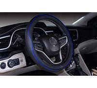 Mayco Bell Microfiber Leather Car Small Steering Wheel Cover (14''-14.25'', Black Dark Blue)