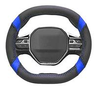 Mayco Bell Microfiber Leather Car Steering Wheel Cover Fit for Peugeot 3008 4008 5008 2016-2019 508 208 2019 e-208 (Black Blue)