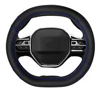 Mayco Bell Microfiber Leather Car Steering Wheel Cover Fit for Peugeot 3008 4008 5008 2016-2019 508 208 2019 e-208 (Black Blue Line)