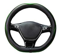 Mayco Bell Steering Wheel Cover Flat Bottom Anti Slip Safe Soft Breathable Durable Full Coverage Comfortable Grip Microfiber Leather D Shape Green