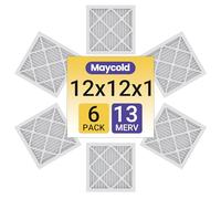 Maycold MERV 13 12x12x1 Air Filter (6-Pack), High-Efficiency Pleated AC & Furnace Filters, Actual Size: 11.70” x11.70” x 0.75”, Individually Wrapped in Plastic