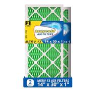 Maycold MERV 13 14x30x1 Air Filter (2-Pack), High-Efficiency Pleated AC & Furnace Filters, Actual Size: 13.70” x 29.70” x 0.75”, Individually Wrapped in Plastic