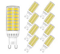 MAYCOLOR G9 LED Light Bulb 9W Equivalent to 75W, Cool White 6000K, 750 LM, G9 Corn LED Light Bulb for Chandeliers, Crystal Chandeliers, Not Dimmable, 8 Pack