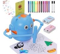 Maycoly Drawing Robot for Kid Educational Drawing Robots Toy with 100 cards Interactive Educational Toy for Children Montessori Painting Learning Toy for Kids 3+ Blue