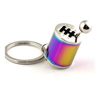 maycom Creative Auto Part Model Gear Box Keychain Six-speed Manual Transmission Shift Lever Keyring Key Chain Ring Keyrings Keyfob (Rainbow)