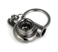 Maycom® Creative Spinning Turbo Keyring Fashion Auto Part Model Car Fan's Favorite Turbine Turbocharger Keychain Key Chain Ring Keyfob (Black)