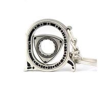 Maycom® New HOT Spinning Rotor Keychain Creative Car Fans Favorite Auto Parts Model Wankel Rotary Engine Keyring Key Ring Chain Keychain Keyfob (Polished Silver)