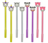Maydahui 12PCS Cute Animal Donuts Gel Pen Fun Food Pens Panda Bear Cat Unicorn Style Black Ink for Party School Office Supplies