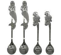 Maydahui 4PCS Mermaid Spoon 18/10（304）Stainless Steel Fish Coffee Spoons Tableware Kitchen Tools Design for Dessert Drink Tea Ice Cream Soup
