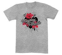 MayDay Parade Unisex Adult Heart Printed Jersey T-Shirt, Grey, M