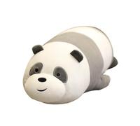 MayDee 3 BareBears Plush Doll, Cute Ice Bear Grizzly Panda Fluffy Stuffed Doll Toys for Kids Kawaii BareBears Cushion Throw Pillow (Gray,38cm)