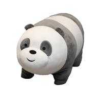 MayDee 3 BareBears Plush Doll - Cute Ice Bear, Grizzly, Panda Stand Bears Stuffed Doll Toys for Kids Kawaii BareBears Cushion Throw Pillow (Gray,48cm)