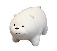 MayDee 3 BareBears Plush Doll - Cute Ice Bear, Grizzly, Panda Stand Bears Stuffed Doll Toys for Kids Kawaii BareBears Cushion Throw Pillow (White,48cm)