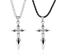 MayDee Fates Necklace 2pcs, Anime Figure Arthur Cosplay Accessories Cross Pendant Necklace