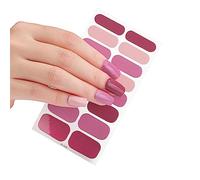 mayDONG 16 Strips Semi Cured Gel Nail Stickers UV Lamp Required Gel Nail Polish Wraps Gel Nail Art Stickers for Women Girls