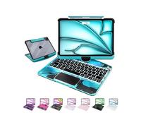 MAYDORHER for iPad A16/A14 Keyboard Case, 360 Rotating for iPad 10th/11th Gen 10.9 Inch Magic Keyboard with Cyberpunk High-tech Style, Pressure Reduction Sound Effect, Transparent Blue