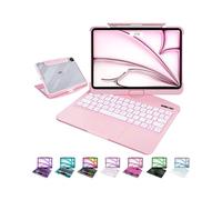 MAYDORHER for iPad A16/A14 Keyboard Case, 360 Rotating for iPad 10th/11th Gen 10.9 Inch Magic Keyboard with Cyberpunk High-tech Style, Pressure Reduction Sound Effect, Pink