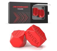 Mayena Jaw Exerciser for Men & Women | Intermediate Level Red Pair (40lbs) | Silicone Jawline Exerciser | Jaw Trainer Ideal for Users w/Moderately Strong Jaws | Slims, Tones & Defines the Face