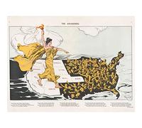 Mayer Awakening Votes Women Liberty Map Premium Wall Art Canvas Print 45,7 x 61 cm