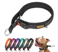 Mayerzon 3.8CM Wide Martingale Collar for Large Medium Small Dogs Pitbull German Shepherd, No Pull Reflective Slip Martingale Dog Collar with Buckle Soft Padded for Walking Training(Black, XL)