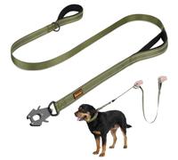 Mayerzon 4FT Tactical Heavy Duty Dog Leash No Pull with 2 Padded Handles | Reflective Walking Training Leashes for Small Medium Dogs that Pull, Locking Frog Clip, Control Leash for Collar Harness
