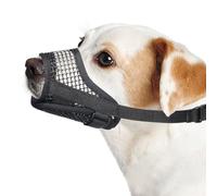 Mayerzon Dog Muzzle, Breathable Mesh Puppy Muzzles for Small Medium Large Dogs Jack Russell Terrier Dachshund Beagle Golden Retriever for Biting Chewing Grooming, with Adjustable Hook and Loop