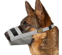 Mayerzon Dog Muzzle for Large Medium Small Dogs, Adjustable Fit, Soft & Sturdy Fabric, Prevents Fierce Barking Biting Chewing, Ideal for Grooming Walking Vet Visits, Allows to Pant Drink (Grey, XL)