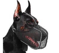 Mayerzon Dog Muzzle, Patented Mesh Muzzle with Panting Room for Large Medium Small Sized Dogs, Soft Mouth Guard to Prevent Biting Eating for Grooming Vet Visit Walking, Reflective and Full Covered