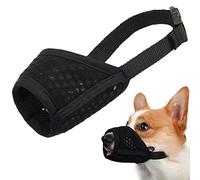 Mayerzon Dog Muzzle, Puppy Soft Mesh Muzzles for Grooming Biting Chewing | Breathable Muzzle for Medium Dogs Jack Russell Terrier, For Vet Visits, Nail Trimming, Allows Panting Drinking | Black, M