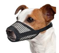Mayerzon Dog Muzzle, Soft Mesh Muzzles for Small Medium Large Dogs Chihuahua Poodle Husky Labrador Retriever, Breathable Dog Mouth Guard for Biting Chewing Grooming, Allow Panting Drinking(M, Black)
