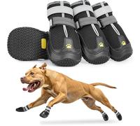 Mayerzon Dog Shoes for Large Medium Dogs Dog Boots for Hot Pavement Paw Protectors for Summer Walking Hiking Outdoor No Slip Reflective Booties for Hardwood Floor (Black, Size 5 (6.1cm W x 7.2cm L))