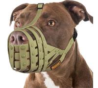 Mayerzon Pitbull Muzzle for Large Medium Sized Dogs to Prevent Biting Scavenging, Basket Muzzle for Rottweiler Staffordshire Terrier in Grooming Training, Allow to Pant Drink, Lightweight and Sturdy