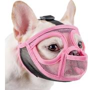 Mayerzon Short Snout Dog Muzzle for French Bulldog with Full Pant Design to Prevent Eating Biting, Soft Mesh Dog Muzzle for Shih Tzu Pug English Bulldog for Grooming Walking, Allow to Drink and Feed