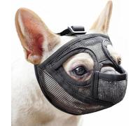 Mayerzon Short Snout Dog Muzzle for French Bulldog with Full Pant Design to Prevent Eating Biting, Soft Mesh Dog Muzzle for Shih Tzu Pug English Bulldog for Grooming Walking, Allow to Drink and Feed