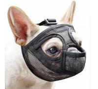 Mayerzon Short Snout Dog Muzzle for French Bulldog with Full Pant Design to Prevent Eating Biting, Soft Mesh Dog Muzzle for Shih Tzu Pug English Bulldog for Grooming Walking, Allow to Drink and Feed