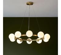 mayetta 10 light glass pendant ceiling light in satin brushed gold
