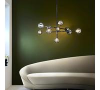 mayetta 10 smoked mirror glass pendant ceiling light in chrome