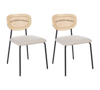 Set of 2 Dining Chairs MAYETTA Metal Light Beige