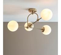 mayetta 4 opal glass pendant ceiling light in antique brass