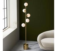 mayetta opal glass floor lamp in satin brushed gold