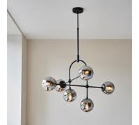 mayetta smoked mirror glass pendant ceiling light in matt black